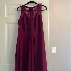 Full length rich plum prom dress worn once